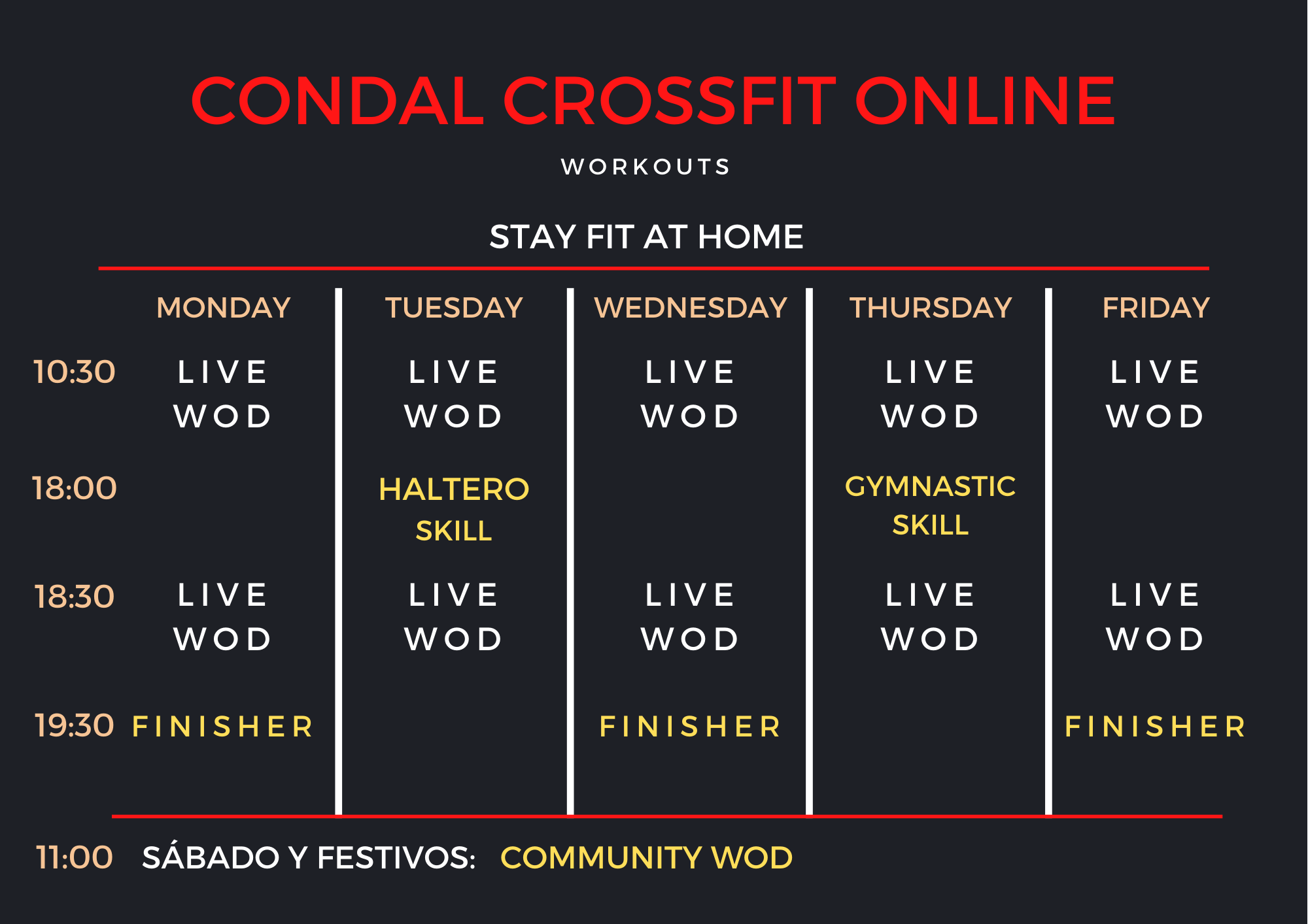 HORARIO ONLINE - Clases Online